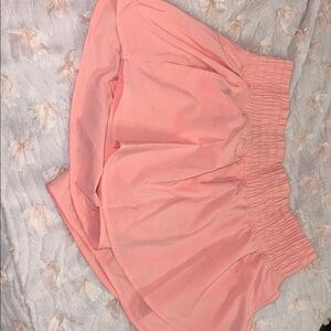 Pink Elastic Waist Skirt
